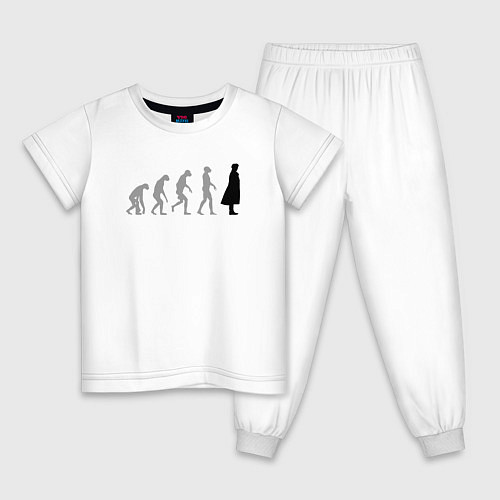 Детская пижама Эволюция Шерлока / Белый – фото 1
