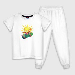 Пижама хлопковая детская Бартоломью, цвет: белый