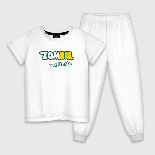 Детская пижама Зомби едят плоть / Белый – фото 1