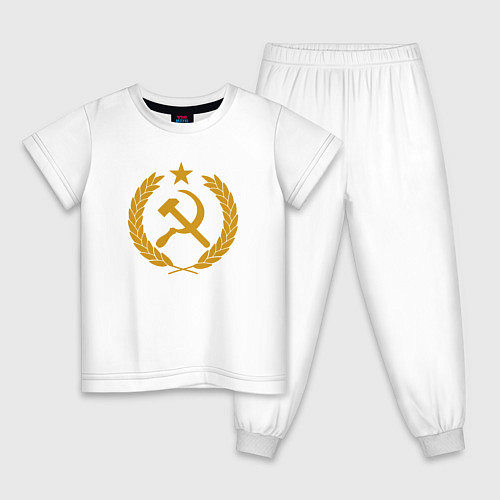 Детская пижама Герб - СССР / Белый – фото 1
