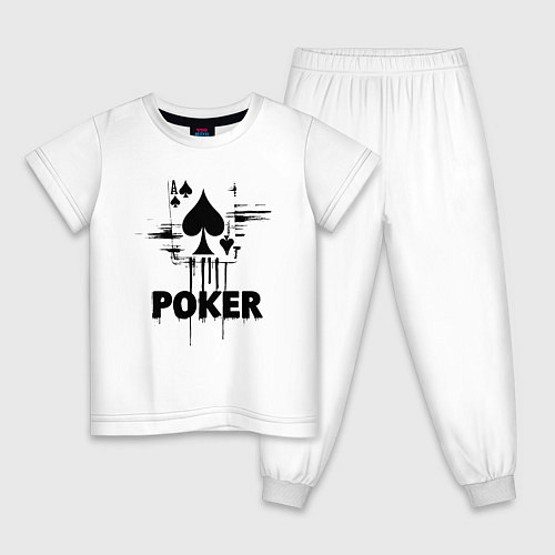 Детская пижама Покер туз пик / Белый – фото 1