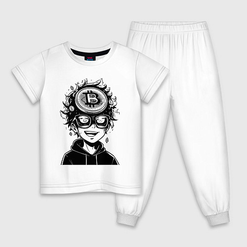 Детская пижама Аниме биткоин / Белый – фото 1