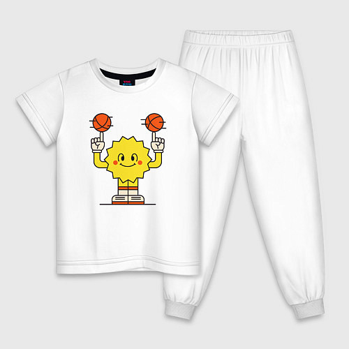 Детская пижама Солнечный баскетбол / Белый – фото 1
