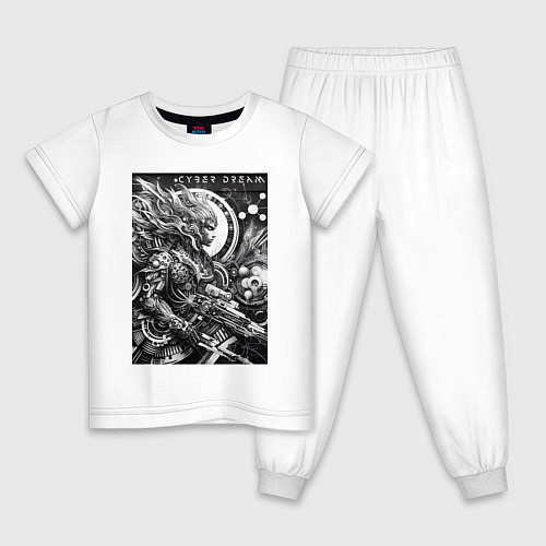 Детская пижама Cyber dream - ai art fantasy / Белый – фото 1