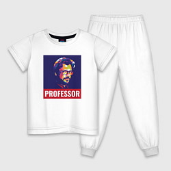 Пижама хлопковая детская Professor, цвет: белый
