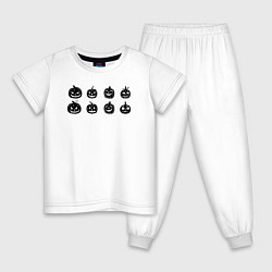 Детская пижама Черные тыквы на Хэллоуин