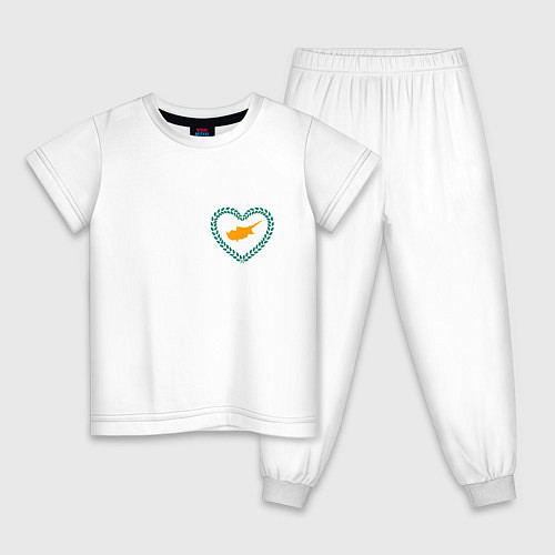 Детская пижама Кипр в сердечке / Белый – фото 1