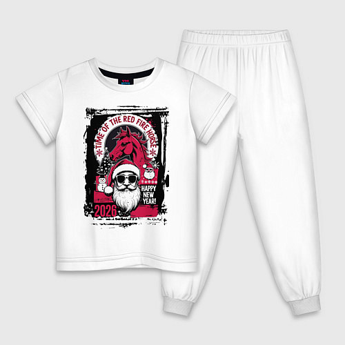 Детская пижама Красный огненный конь 2026 / Белый – фото 1