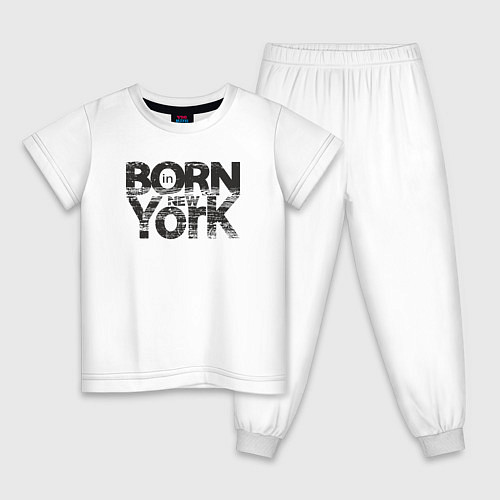 Детская пижама Рождён в Нью-Йорке / Белый – фото 1