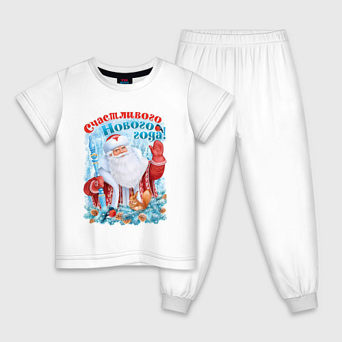 Детская пижама Счастливого Нового года / Белый – фото 1