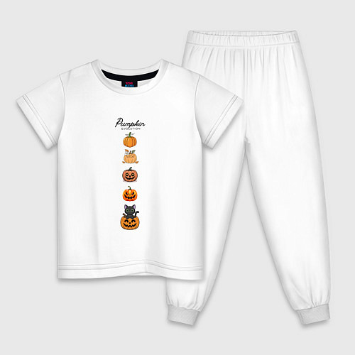 Детская пижама Эволюция тыквы / Белый – фото 1
