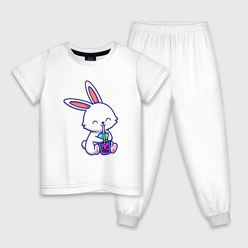 Детская пижама Drinking bunny / Белый – фото 1