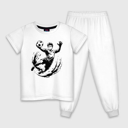 Детская пижама Вратарь ловит мяч / Белый – фото 1