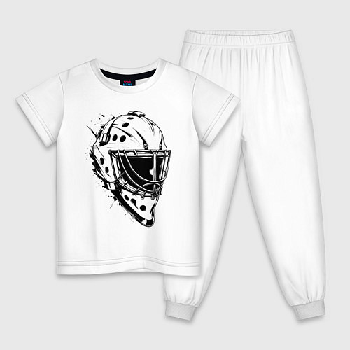 Детская пижама Черная вратарская маска / Белый – фото 1