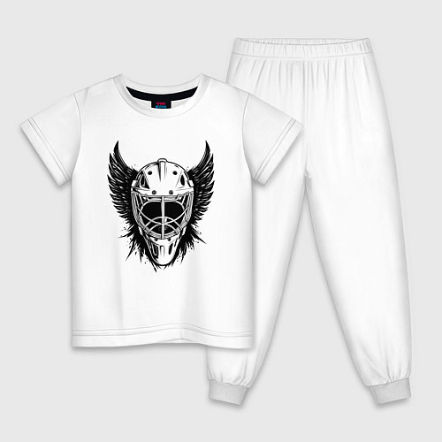 Детская пижама Крылатая хоккейная маска / Белый – фото 1