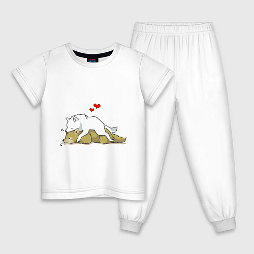 Детская пижама Волчья любовь / Белый – фото 1