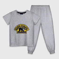 Пижама хлопковая детская HC Boston Bruins Label, цвет: меланж