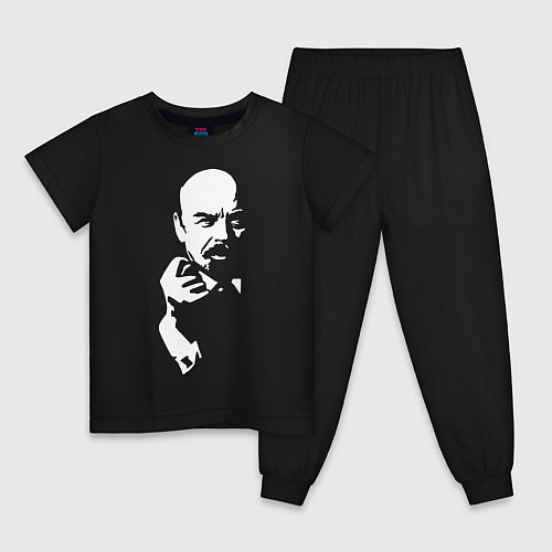 Детская пижама Ленин: фигу вам / Черный – фото 1