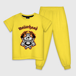 Пижама хлопковая детская Motorhead, цвет: желтый