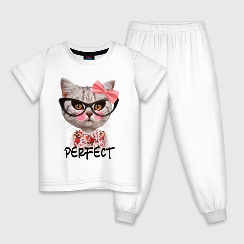 Детская пижама Perfect Kitty / Белый – фото 1
