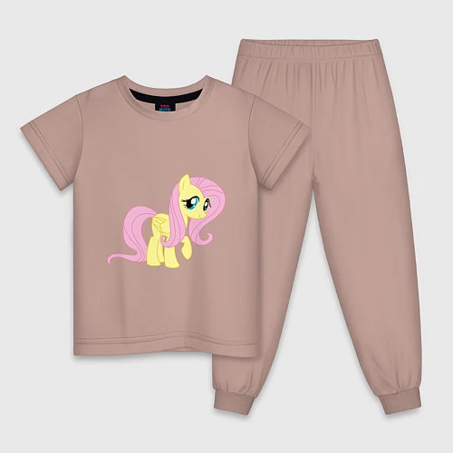 Детская пижама Пони пегас Флаттершай / Пыльно-розовый – фото 1