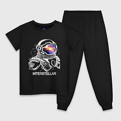 Пижама хлопковая детская Interstellar Spaceman, цвет: черный