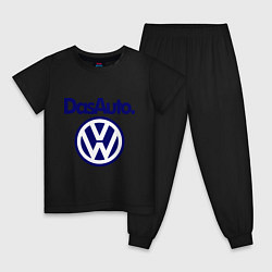 Пижама хлопковая детская Volkswagen Das Auto, цвет: черный
