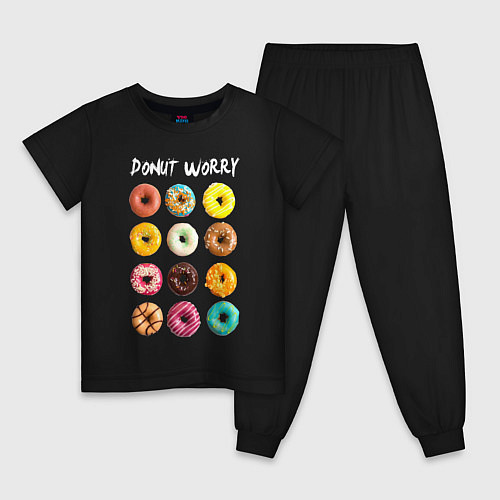 Детская пижама Donut Worry / Черный – фото 1