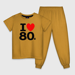 Пижама хлопковая детская I Love 80s, цвет: горчичный