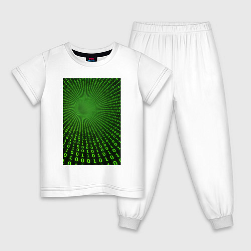 Детская пижама Цифровая иллюзия / Белый – фото 1