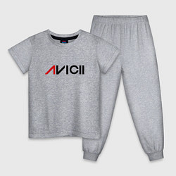 Пижама хлопковая детская Avicii, цвет: меланж