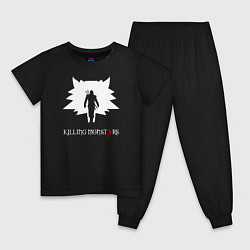 Пижама хлопковая детская Killing monsters, цвет: черный