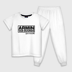 Пижама хлопковая детская Armin van Buuren, цвет: белый