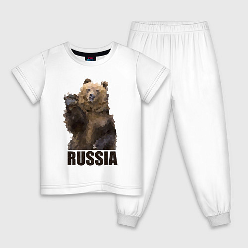 Детская пижама Russia: Poly Bear / Белый – фото 1