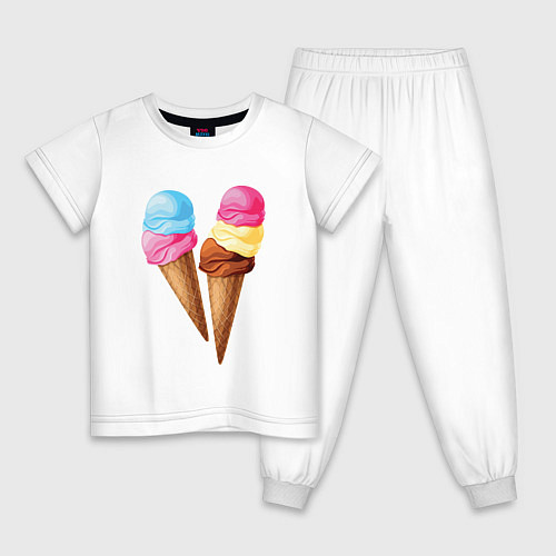 Детская пижама Мороженое / Белый – фото 1