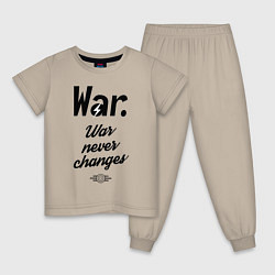 Пижама хлопковая детская War never changes, цвет: миндальный