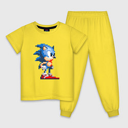 Пижама хлопковая детская Sonic, цвет: желтый