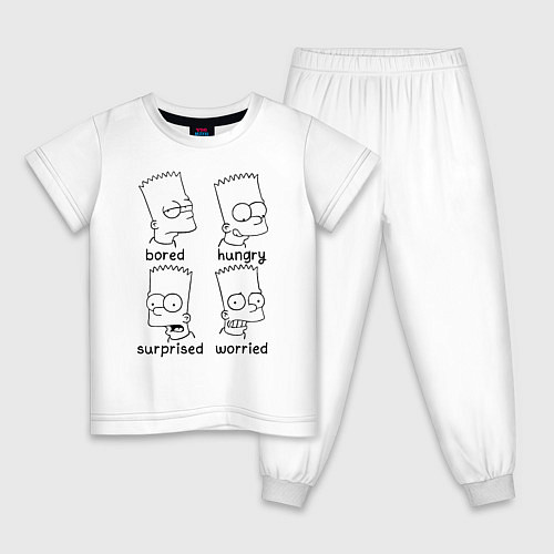 Детская пижама Bart Emotions / Белый – фото 1