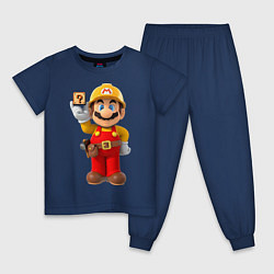 Пижама хлопковая детская Super Mario, цвет: тёмно-синий