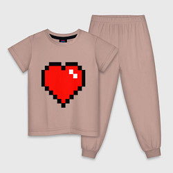 Пижама хлопковая детская Minecraft Lover, цвет: пыльно-розовый