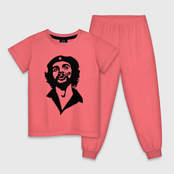 Пижама хлопковая детская Че Гевара, цвет: коралловый