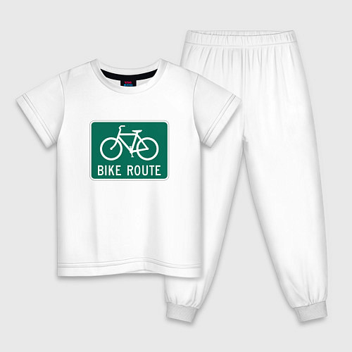 Детская пижама Дорога для велосипедистов / Белый – фото 1