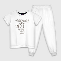 Пижама хлопковая детская 0019, цвет: белый