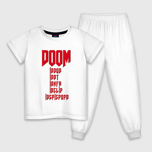 Детская пижама DOOM: Idspispopd / Белый – фото 1