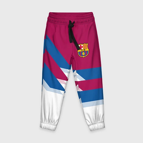 Детские брюки Barcelona FC: White style / 3D-принт – фото 1