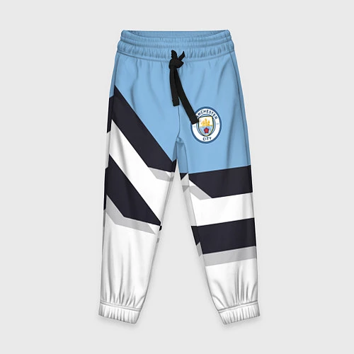 Детские брюки Manchester City FC: White style / 3D-принт – фото 1