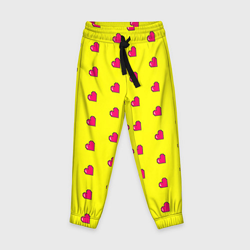 Детские брюки 8 bit yellow love / 3D-принт – фото 1