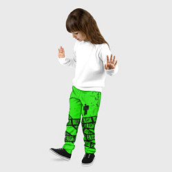 Брюки детские BILLIE EILISH: Green & Black Tape цвета 3D-принт — фото 2