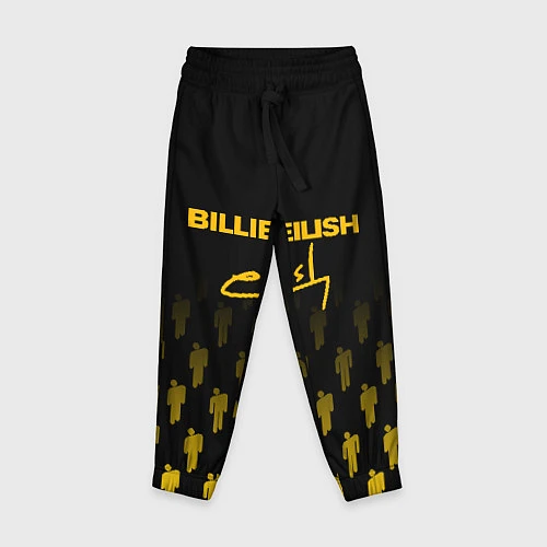 Детские брюки Billie Eilish: Yellow & Black Autograph / 3D-принт – фото 1