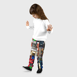 Брюки детские London doors цифровой коллаж, цвет: 3D-принт — фото 2